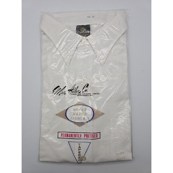 New Vintage Wickfield Permanent Press Tapered White Men's Dress Shirt 16.5 34 - Picture 1 of 5
